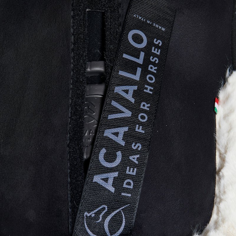 Acavallo Compensatore Piuma Pocket montone sintetico rialzo posteriore - Nero - colore lana sintetica Eco-Wool  Natural