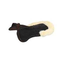 Acavallo Compensatore Hexagonal camoscio e bordo in montone - Marrone - colore montone Sheepskin  Natural