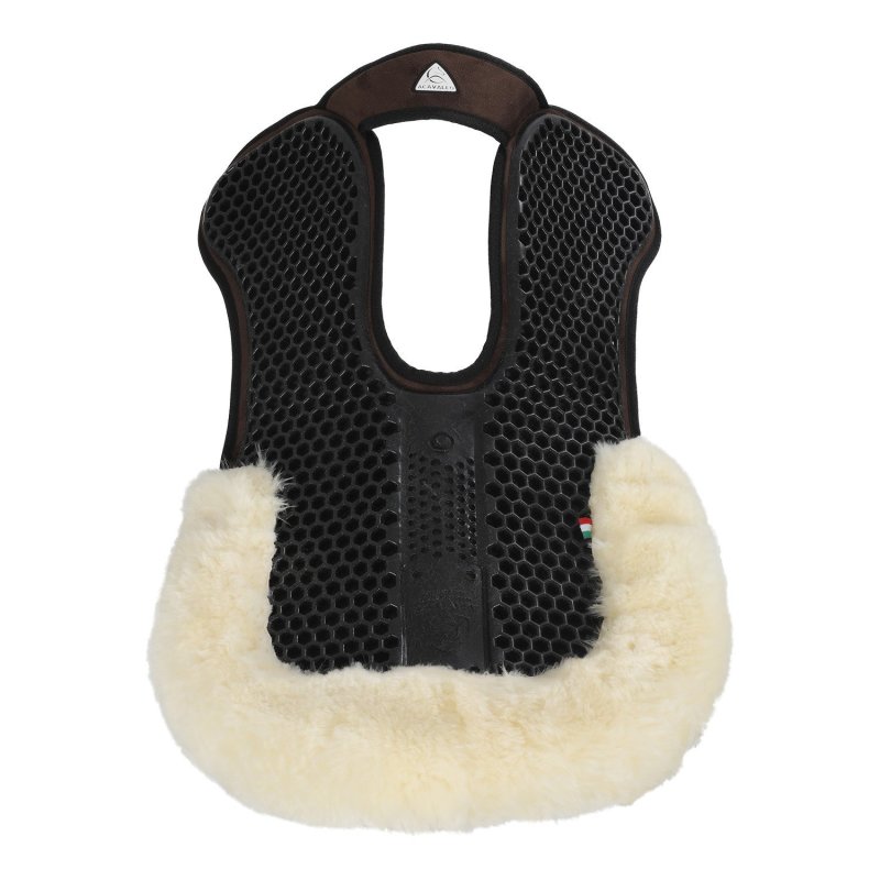 Acavallo Compensatore Hexagonal camoscio e bordo in montone - Marrone - colore montone Sheepskin  Natural