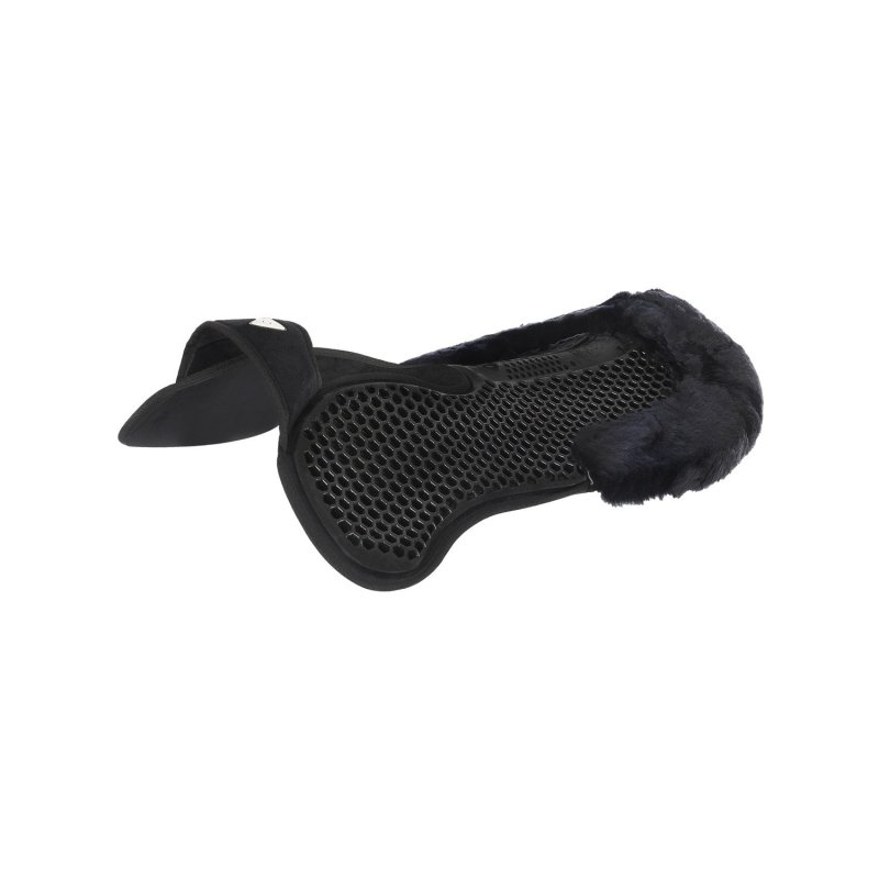 Acavallo Compensatore Hexagonal camoscio e bordo in montone - Nero - colore montone Sheepskin  Black