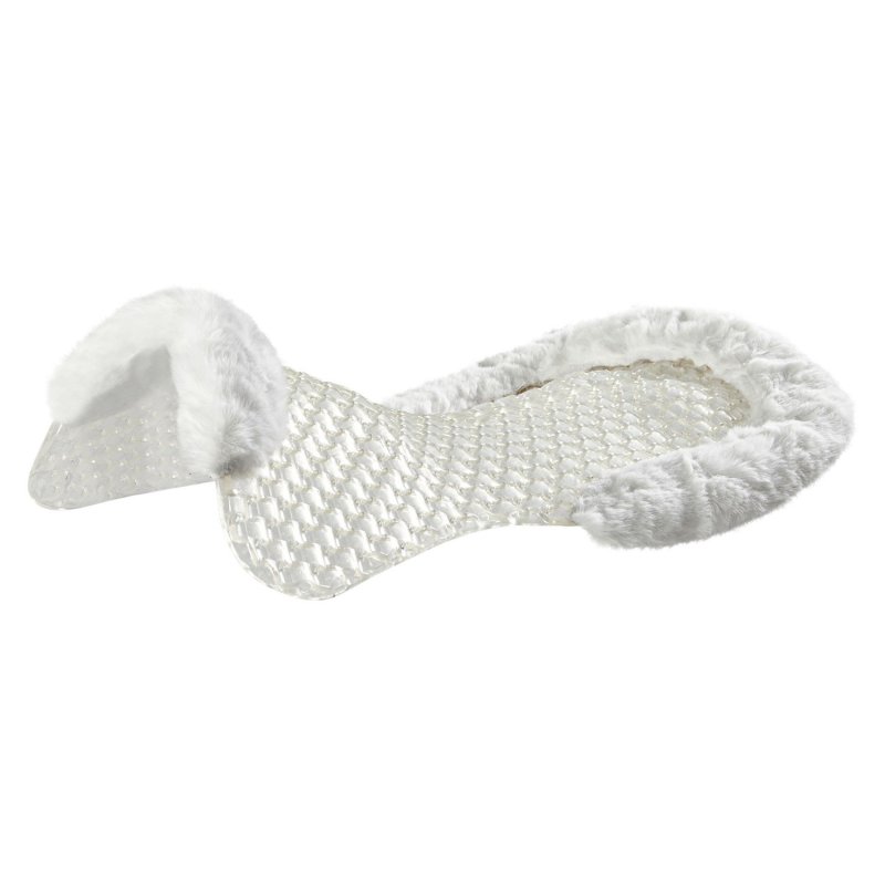 Acavallo Compensatore gel Respira con montone sintetico sagomato - Trasparente - colore lana sintetica Eco-Wool  White