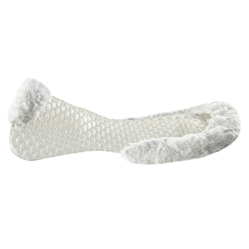 Acavallo Compensatore gel Respira con montone sintetico sagomato - Trasparente - colore lana sintetica Eco-Wool  White