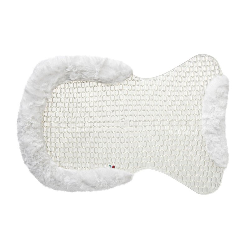 Acavallo Compensatore gel Respira con montone sintetico sagomato - Trasparente - colore lana sintetica Eco-Wool  White