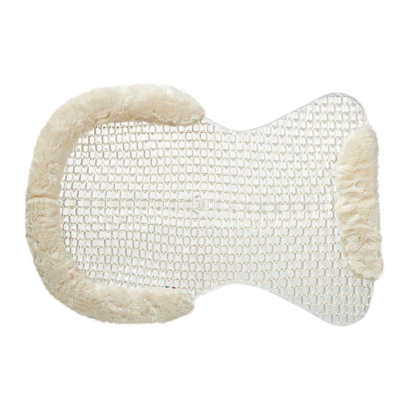 Acavallo Compensatore gel Respira con montone sintetico sagomato - Trasparente - colore lana sintetica Eco-Wool  Natural