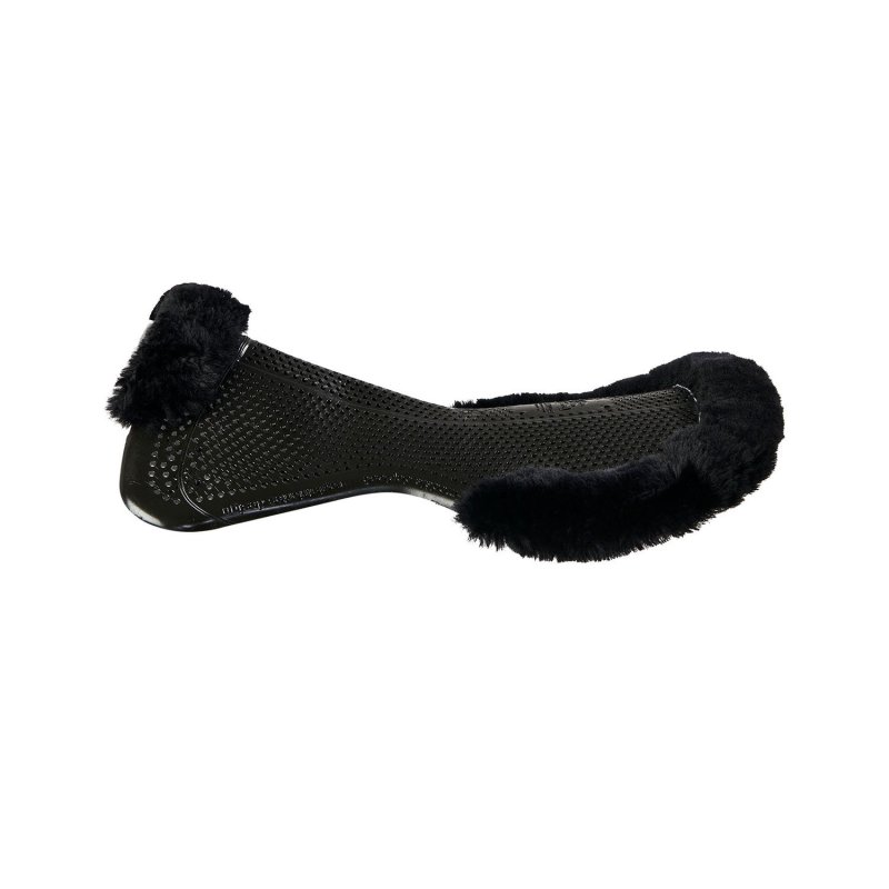 Acavallo Compensatore gel Classic con mezzo bordo in montone - Nero - colore montone Sheepskin  Black
