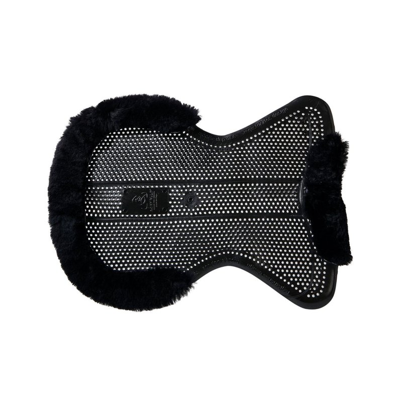 Acavallo Compensatore gel Classic con mezzo bordo in montone - Nero - colore montone Sheepskin  Black