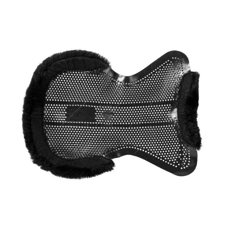 Acavallo Compensatore gel Classic con mezzo bordo in montone - Nero - colore montone Sheepskin  Black