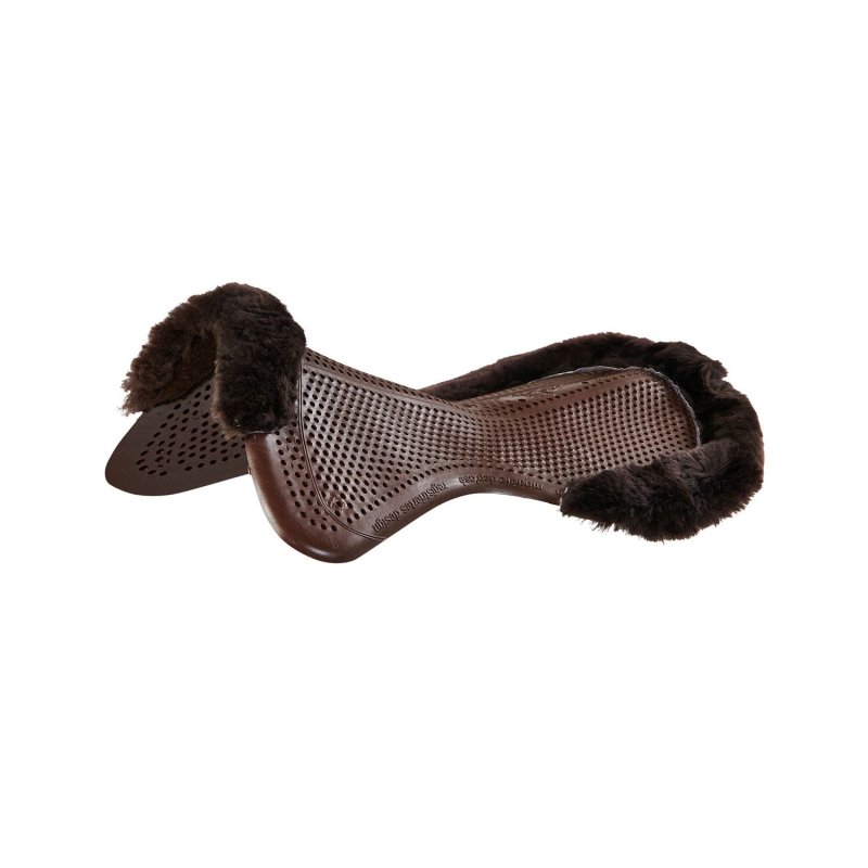 Acavallo Compensatore gel Classic con mezzo bordo in montone - Marrone - colore montone Sheepskin  Brown