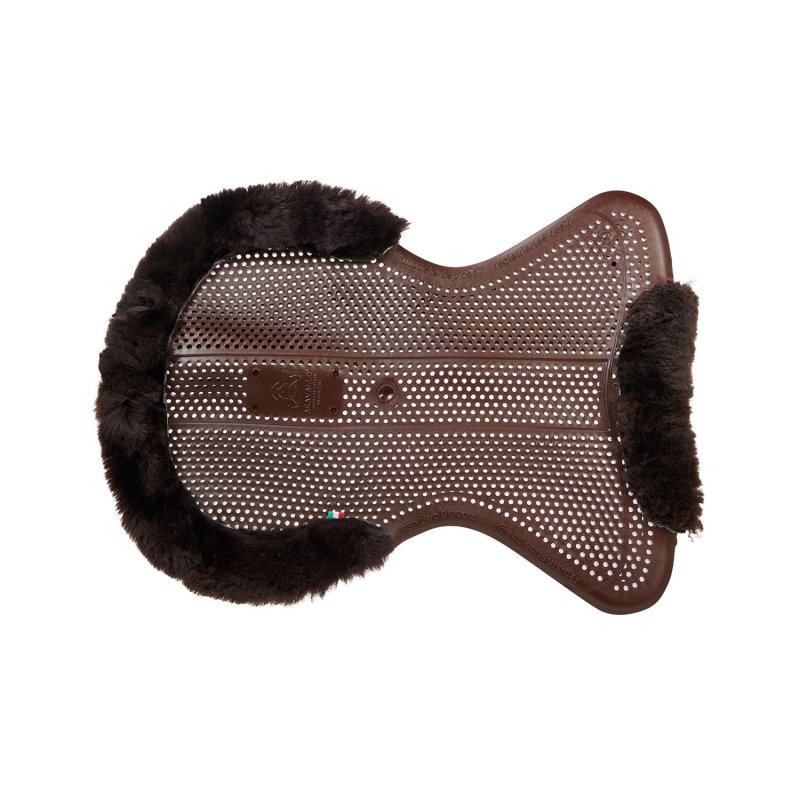 Acavallo Compensatore gel Classic con mezzo bordo in montone - Marrone - colore montone Sheepskin  Brown