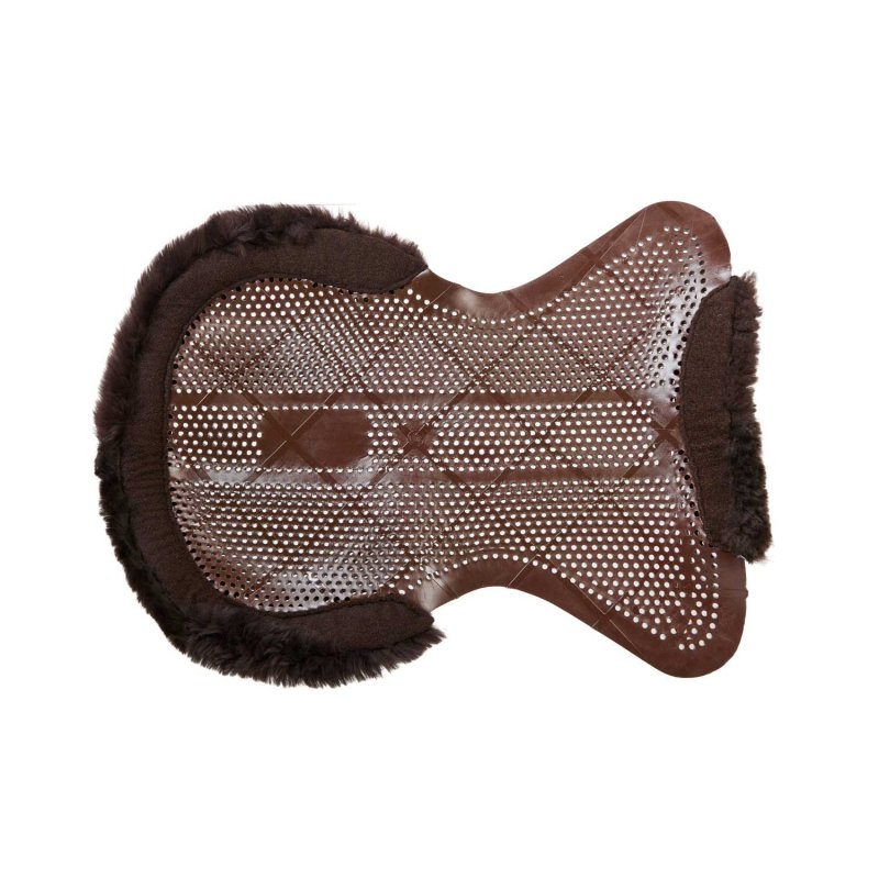 Acavallo Compensatore gel Classic con mezzo bordo in montone - Marrone - colore montone Sheepskin  Brown