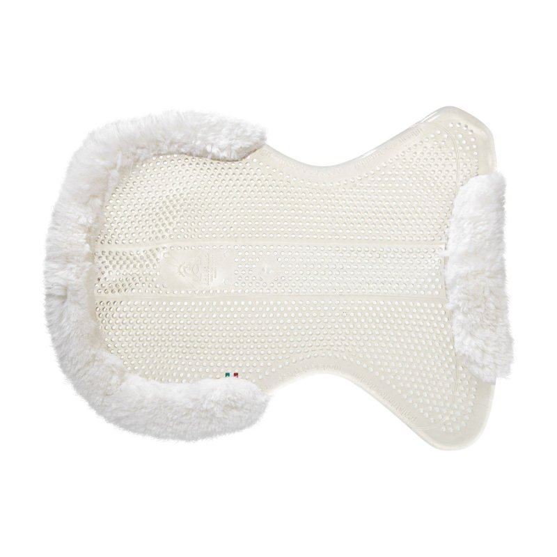 Acavallo Compensatore gel Classic con mezzo bordo in montone - Trasparente - colore montone Sheepskin  White