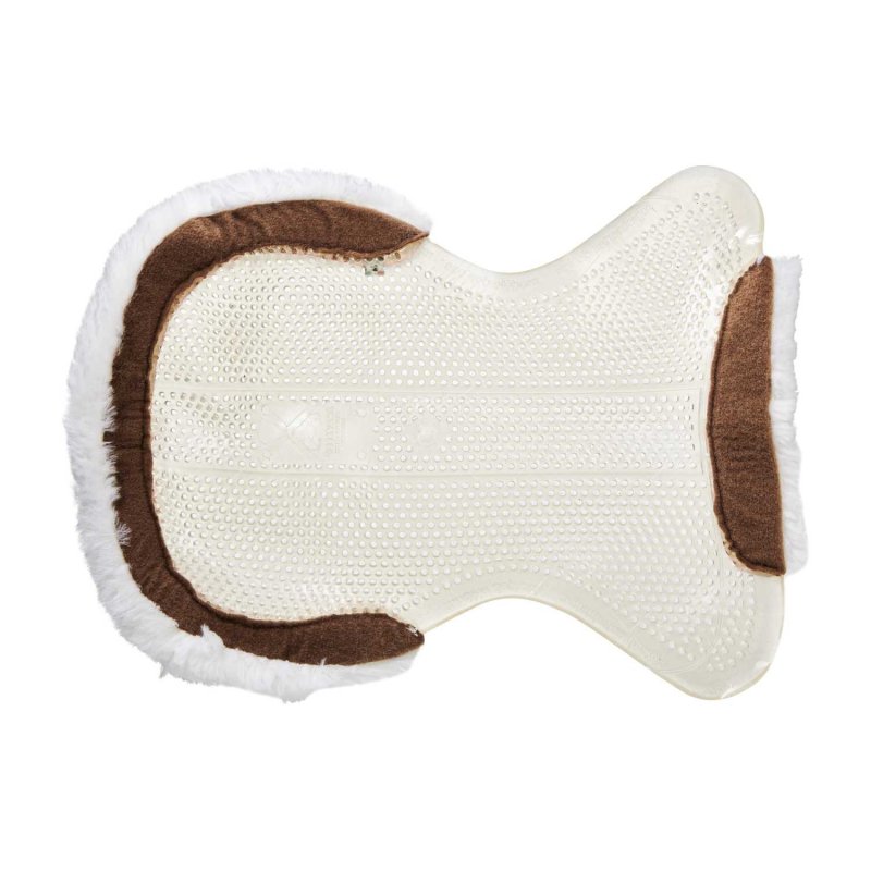 Acavallo Compensatore gel Classic con mezzo bordo in montone - Trasparente - colore montone Sheepskin  White