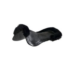 Acavallo Compensatore pony gel Classic con mezzo bordo montone - Nero - colore montone Sheepskin  Black