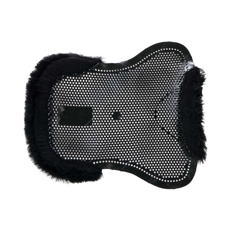 Acavallo Compensatore pony gel Classic con mezzo bordo montone - Nero - colore montone Sheepskin  Black