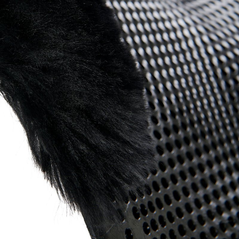 Acavallo Compensatore pony gel Classic con mezzo bordo montone - Nero - colore montone Sheepskin  Black