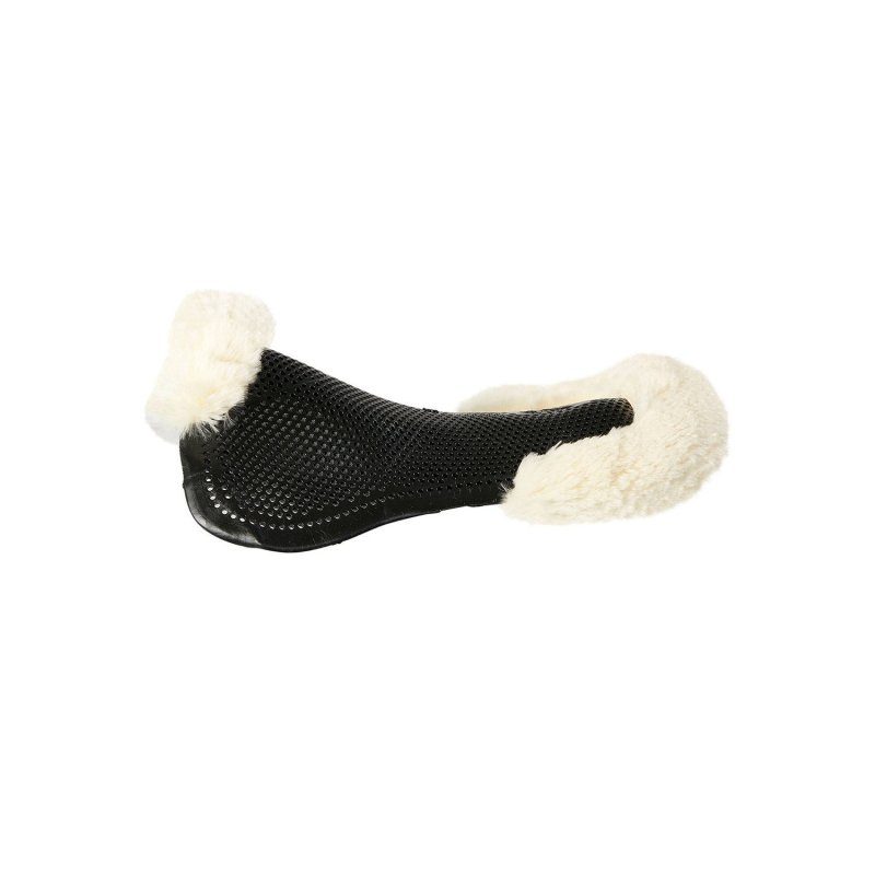 Acavallo Compensatore pony gel Classic con mezzo bordo montone - Nero - colore montone Sheepskin  Natural