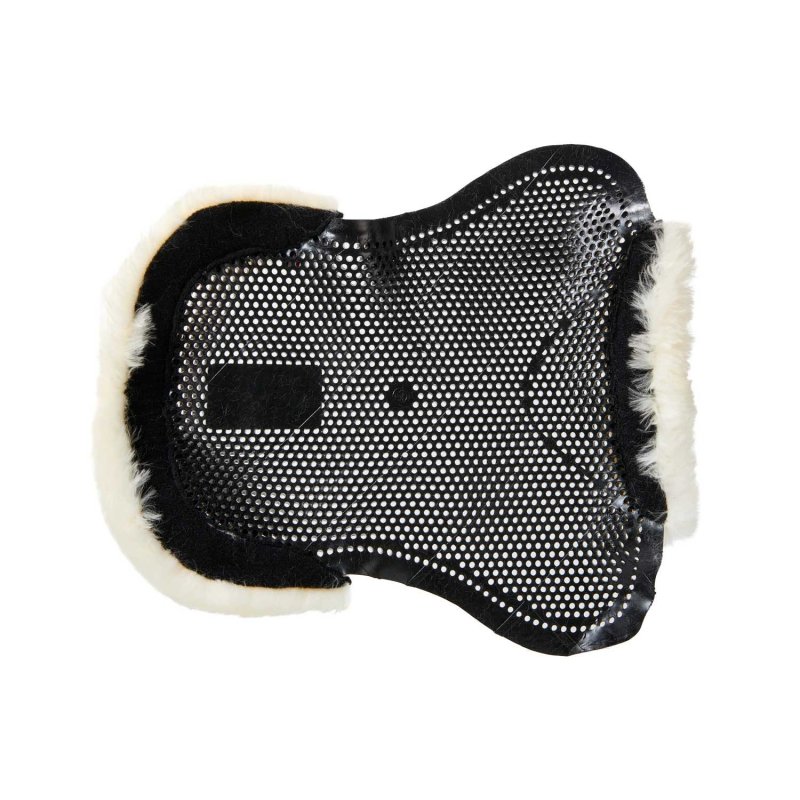 Acavallo Compensatore pony gel Classic con mezzo bordo montone - Nero - colore montone Sheepskin  Natural