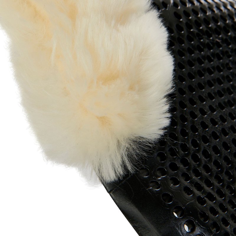 Acavallo Compensatore pony gel Classic con mezzo bordo montone - Nero - colore montone Sheepskin  Natural
