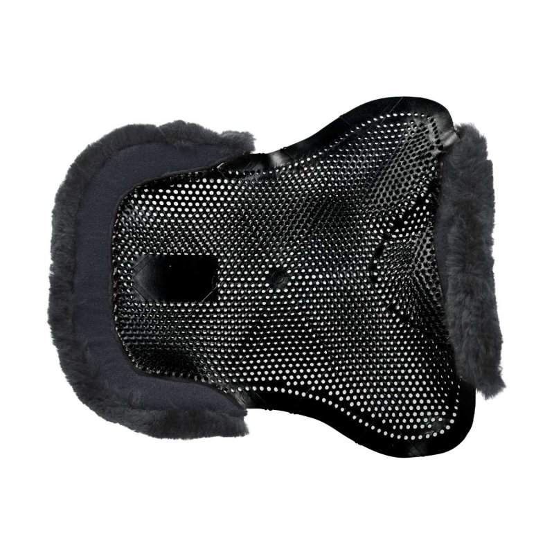 Acavallo Compensatore pony gel Classic con mezzo bordo montone - Nero - colore montone Sheepskin  Grey