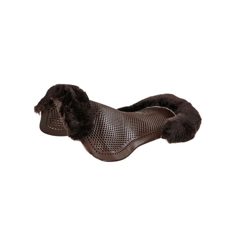 Acavallo Compensatore pony gel Classic con mezzo bordo montone - Marrone - colore montone Sheepskin  Brown