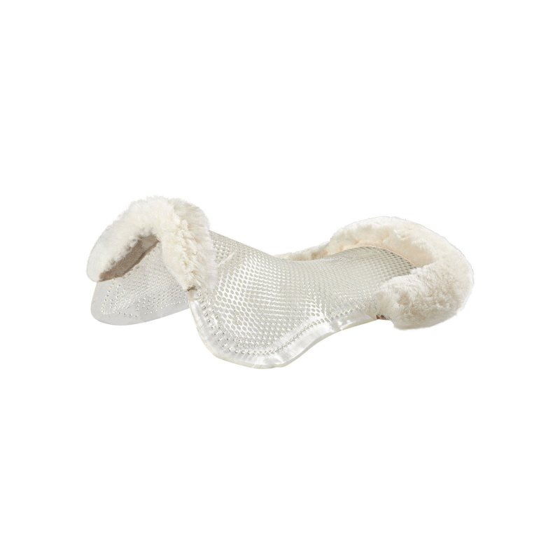 Acavallo Compensatore pony gel Classic con mezzo bordo montone - Trasparente - colore montone Sheepskin  Natural