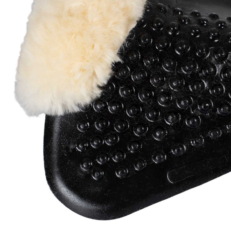 Acavallo Compensatore gel Massage con montone sagomato - Nero - colore montone Sheepskin  Natural