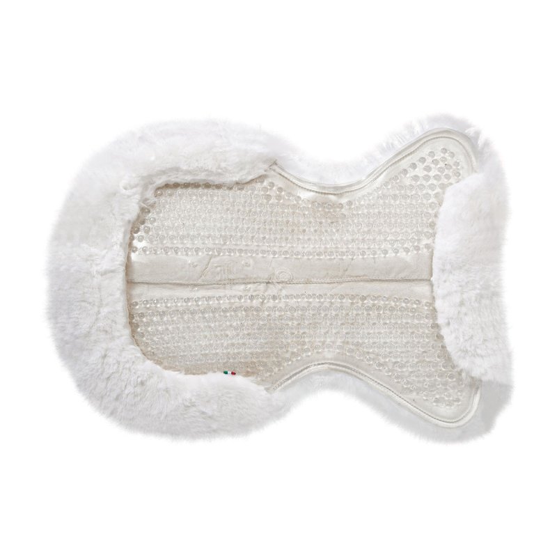 Acavallo Compensatore gel Massage rivestito in montone - Trasparente - colore montone Sheepskin  White