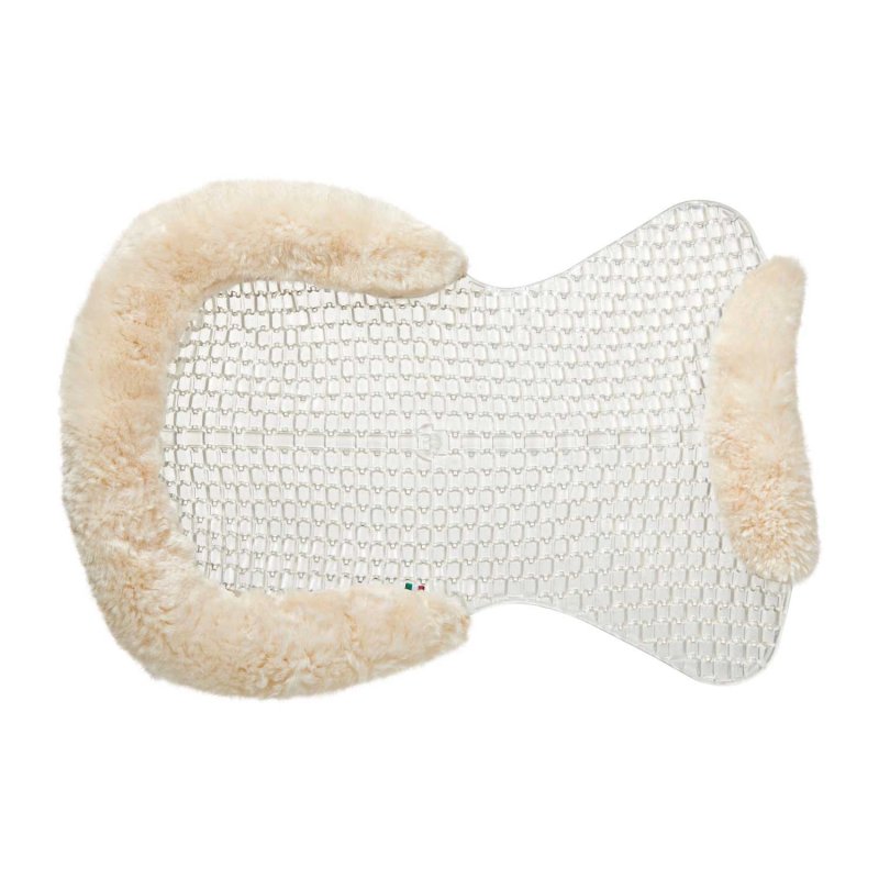 Acavallo Compensatore gel Respira con montone sagomato - Trasparente - colore montone Sheepskin  Natural