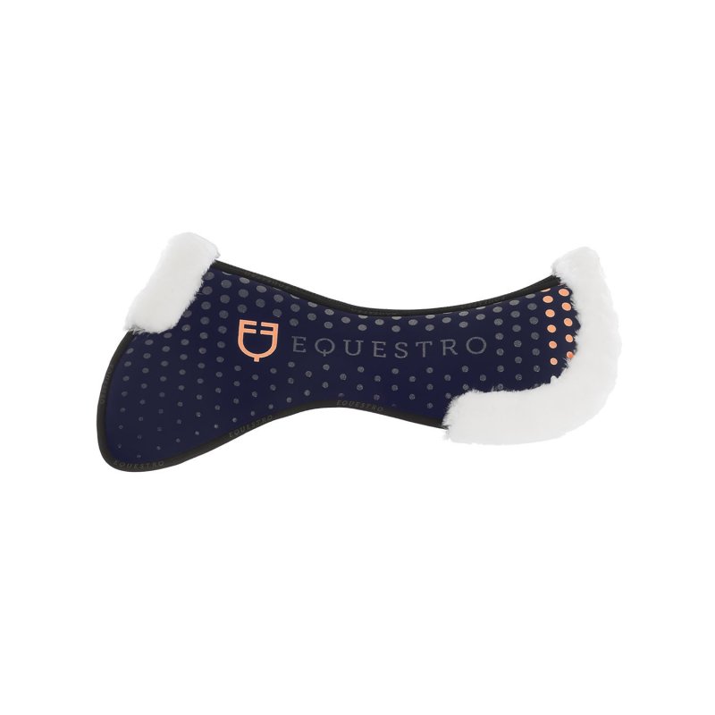 Equestro Compensatore sella ecowool traspirante con Grip - Blu navy