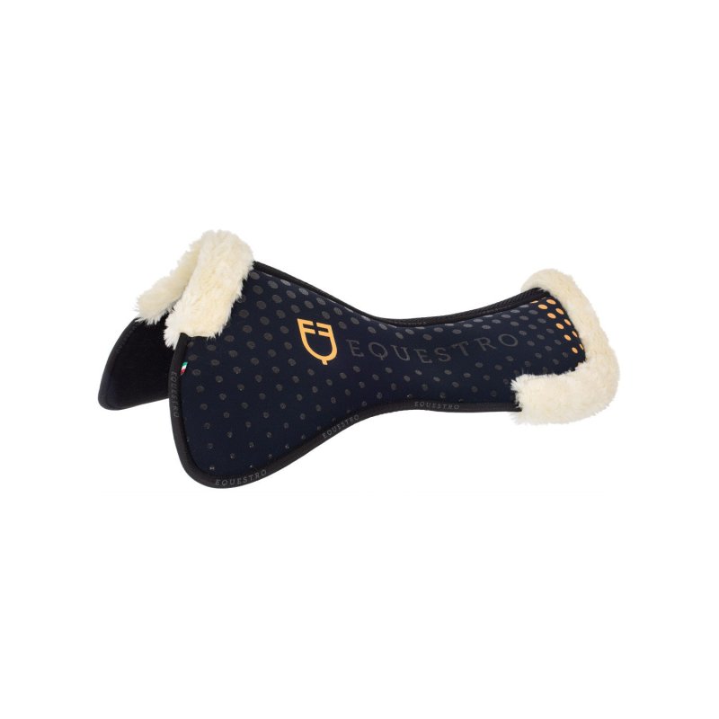 Equestro Compensatore Memory Foam con grip e lana sintetica - Blu navy