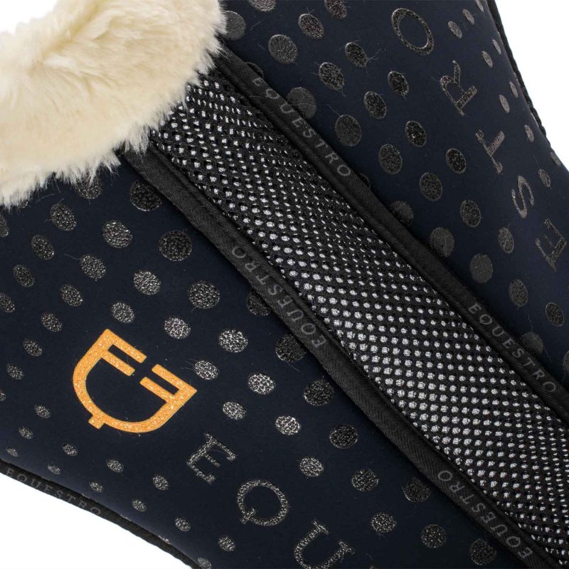Equestro Compensatore Memory Foam con grip e lana sintetica - Blu navy