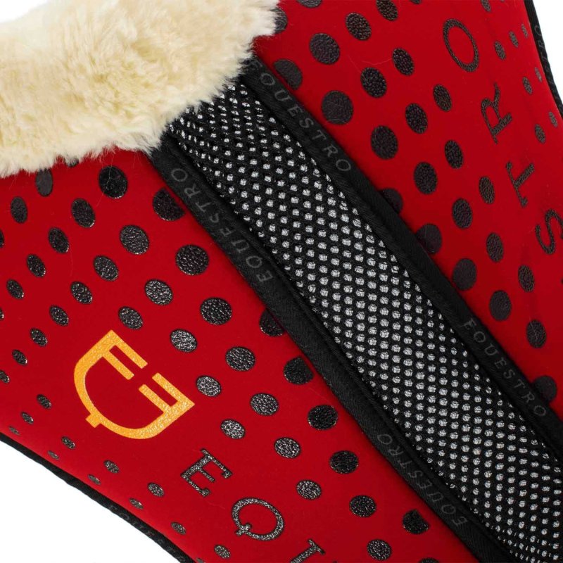 Equestro Compensatore Memory Foam con grip e lana sintetica - Rosso