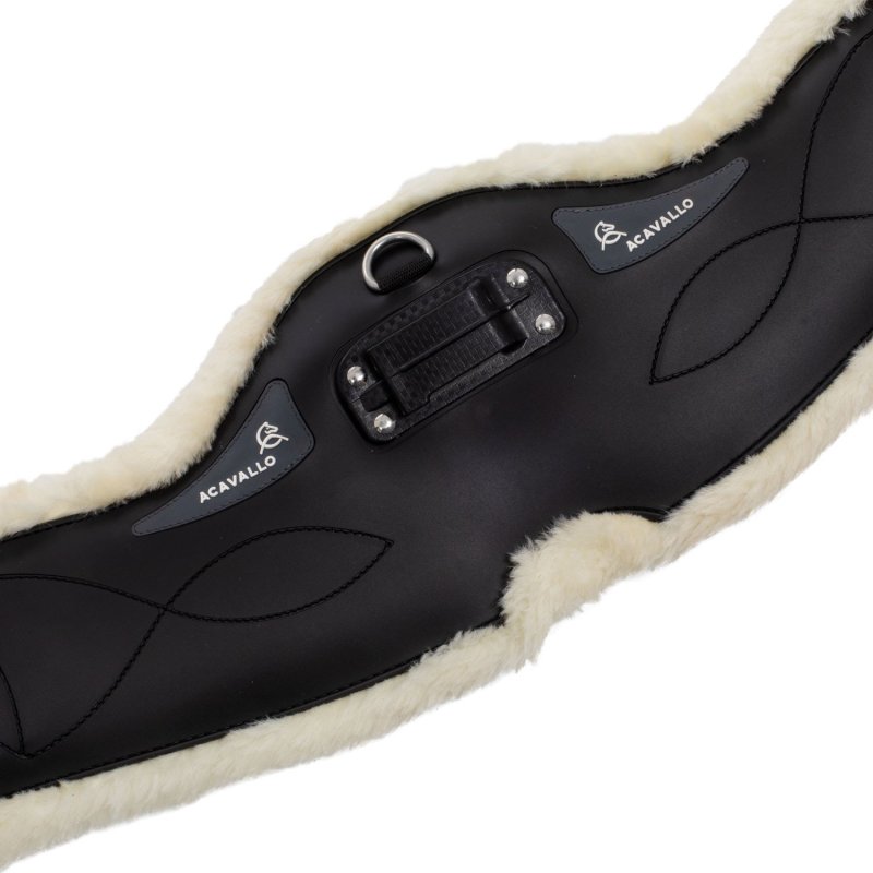 Acavallo Sottopancia dressage Gel Classic e montone sintetico - Nero