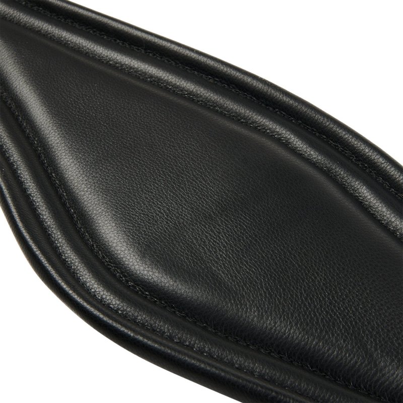 Equestro Sottopancia da salto in cuoio con fasce elastiche - Nero