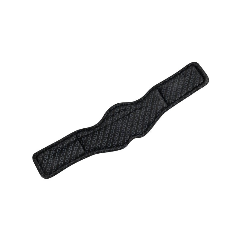 Equestro Sottopancia dressage in cuoio con logo inciso Nero