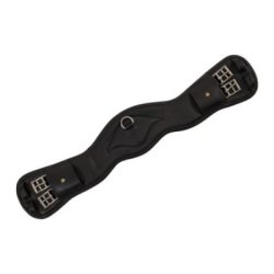 Equestro Sottopancia dressage in cuoio con pin logo Nero