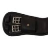 Equestro Sottopancia dressage in cuoio con pin logo Nero