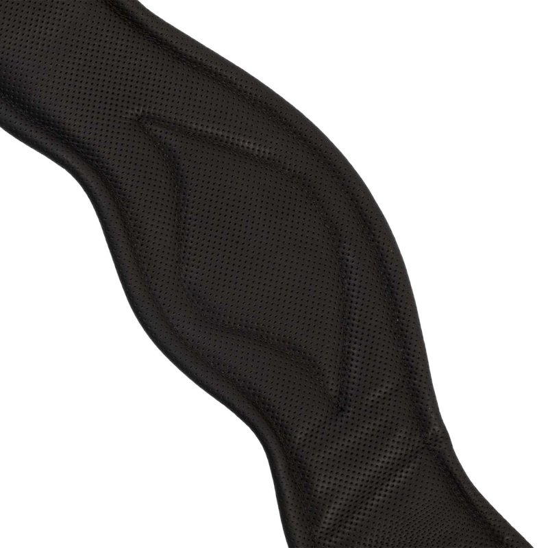 Equestro Sottopancia dressage in cuoio con pin logo Nero