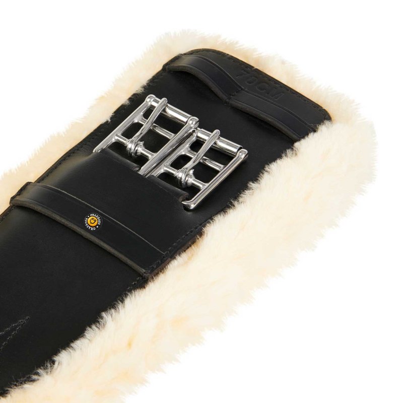 Equestro Sottopancia in cuoio da dressage Nero