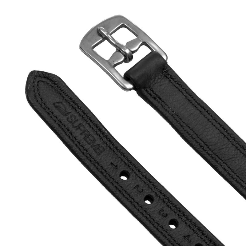 Supreme Staffili in cuoio doppiato con rinforzo nylon - Nero