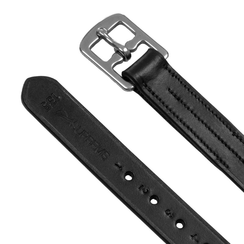 Supreme Staffili in cuoio con fibbie inox - Nero