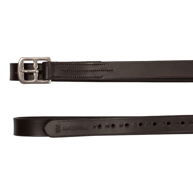 Supreme Staffili in cuoio con fibbie inox - Testa di moro