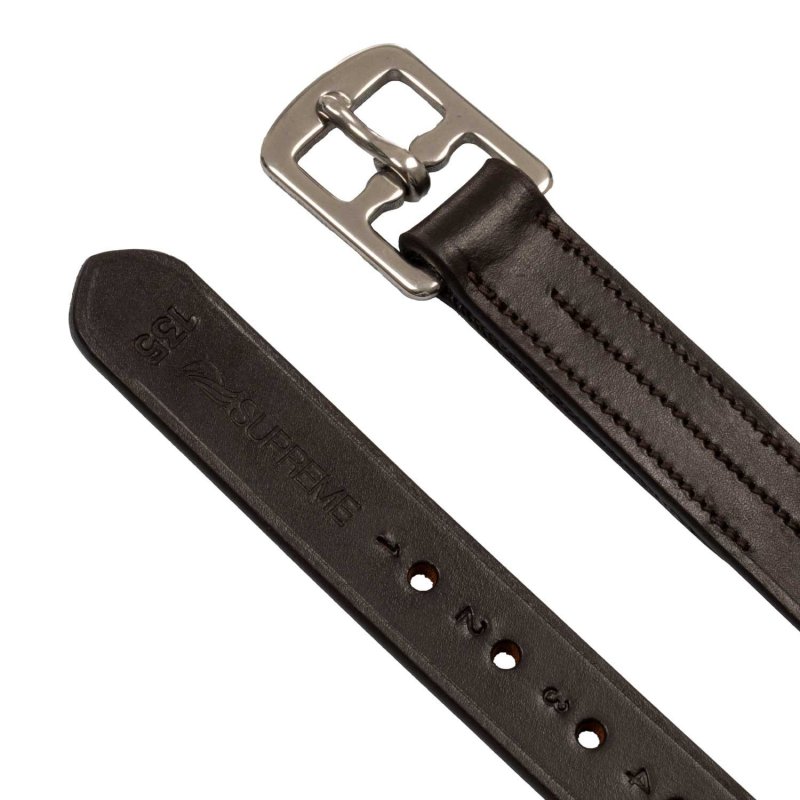 Supreme Staffili in cuoio con fibbie inox - Testa di moro
