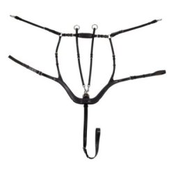 Equestro Pettorale anatomico da caccia in pelle - Nero