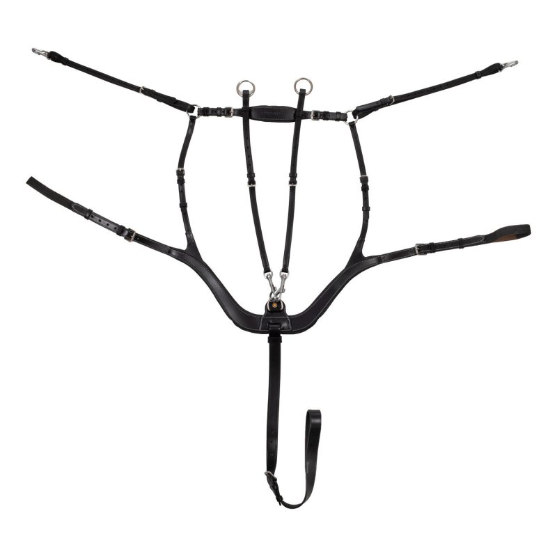 Equestro Pettorale anatomico da caccia in pelle - Nero