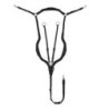 Equestro Pettorale anatomico in cuoio con martingala removibile - Nero