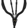 Equestro Pettorale anatomico in cuoio con martingala removibile - Nero