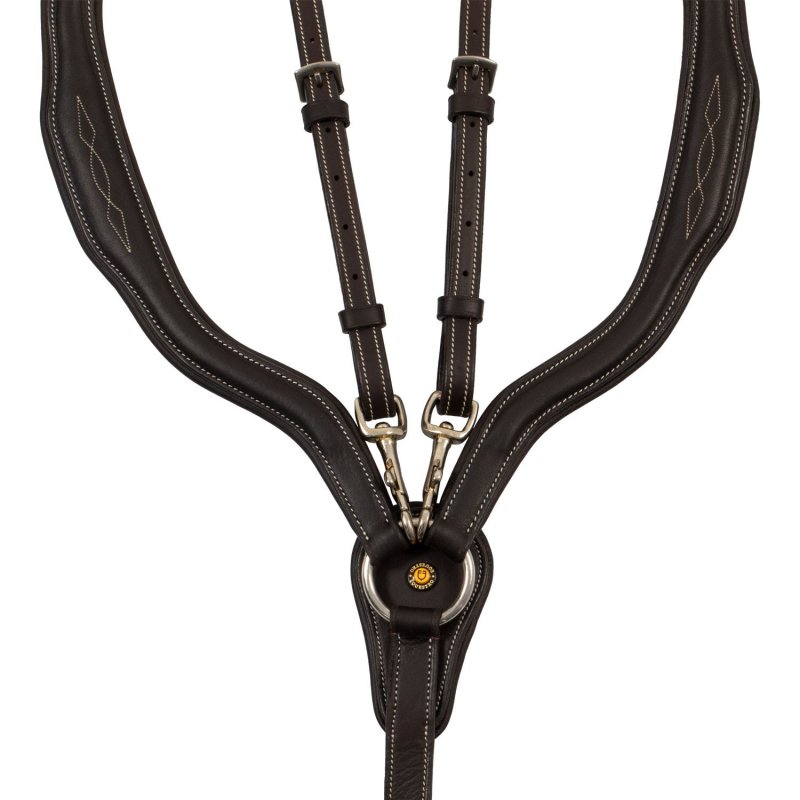 Equestro Pettorale anatomico in cuoio con martingala removibile - Testa di moro