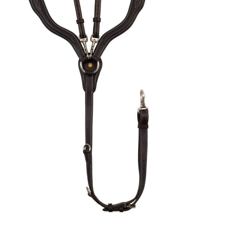 Equestro Pettorale anatomico in cuoio con martingala removibile - Testa di moro