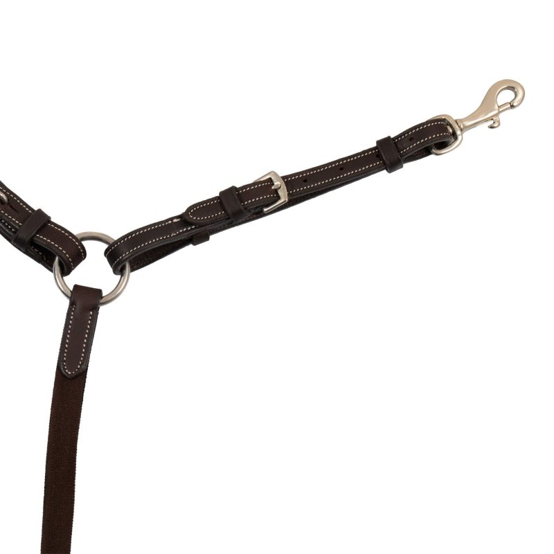 Equestro Pettorale anatomico in cuoio con martingala removibile - Testa di moro